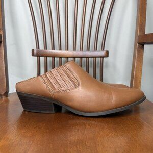 House Of Harlow 1960 Slip On Cowgirl Boots Booties Women’s Size 10 Brown Leather